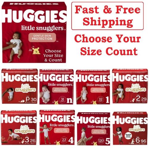 Huggies Little Snugglers Disposable Baby Diapers Size N, 1, 2, 3, 4, 5, 6