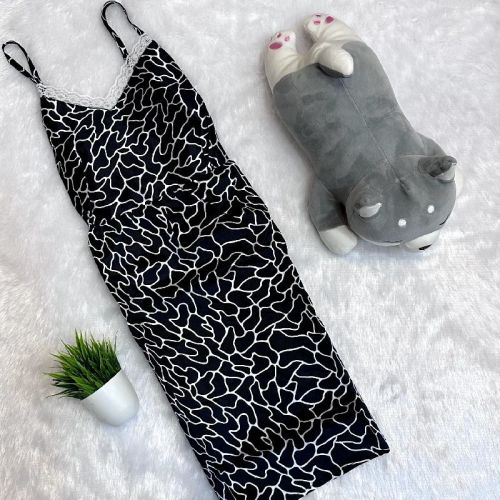 Printed SATIN Baby Doll Dress, Size : ALL