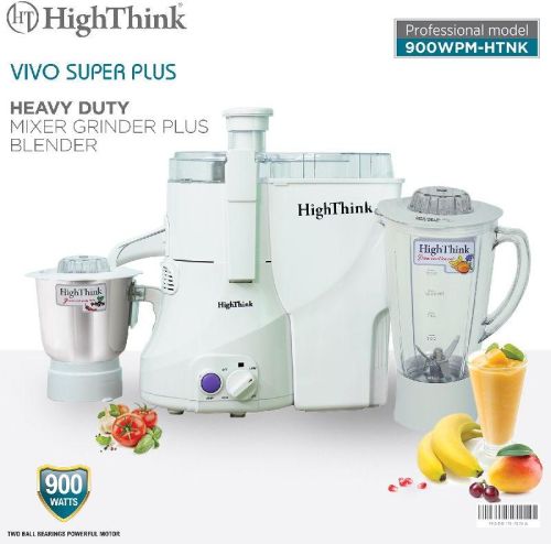 White HighThink 900 ABS Electric Juicer Mixer Grinder, Automatic Grade : Semi Automatic