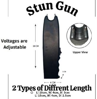 Plastic Stun Gun Stick 6inch, 7inch, Packaging Type : Black