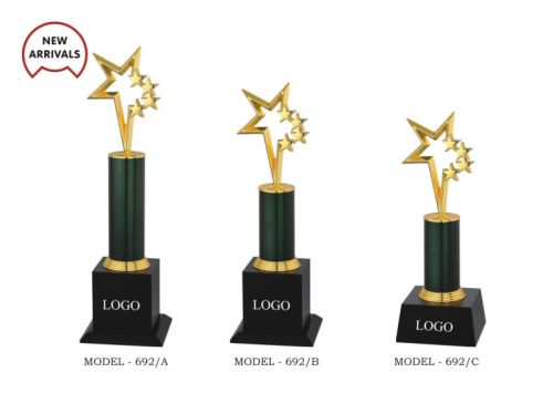 Polished Metal Corporate Trophy 692, For Award, College, Decoration, Gift, School, Length : 10inch