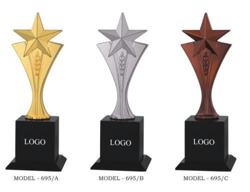 Shiny Finish White Metal Piru Pooja Star Trophy 695, For Award Ceremony, Corporate Gifting, Feature : Attractive Designs