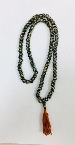 Om Hand Painted Bone Necklace, Color : Green