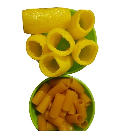 Yellow Pipe Fryums, For Human Consumption, Taste : Salted