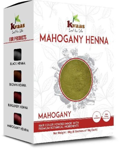 Kvaas Overseas Powder Mahogany Henna Hair Color, For Parlour, Personal, Shelf Life : 2 Year