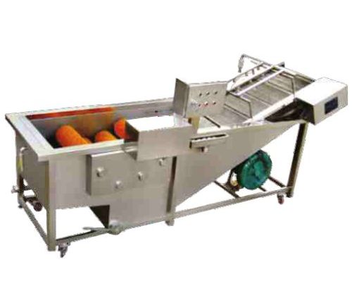 Semi-automatic Stainless Steel Fruit Washer Machine, For Commercial, Input Capacity : 400 Kg Per HR