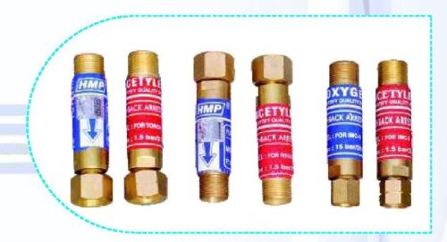 Golden Brass Flash Back Arrestor, For Cutting Industry, Shape : Round