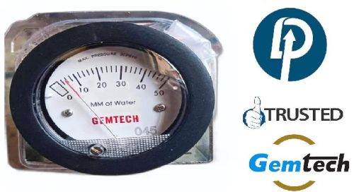GEMTECH G2-5000-50MM-NPT Mini Differential Pressure Gauge: 0-50 MM WC