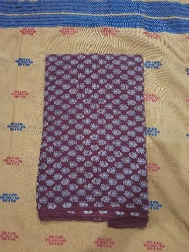 44 Inch Ajrakh Printed Cotton Fabric, For Textile Industry, Color : Purple