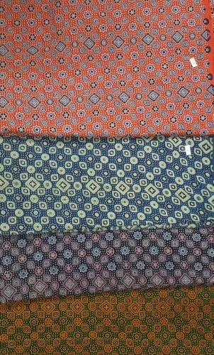 Fancy Ajrakh Printed Cotton Fabric, For Textile Industry, Color : Multi Color