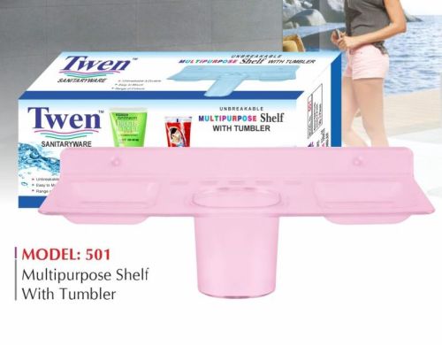 Twen Plastic Multipurpose Shelf With Tumbler, For Home, Pattern : Plain