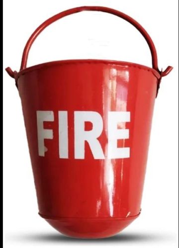 Red MILD STEEL Polished Plain FIRE BUCKET, For Industrial, Capacity : 9ltr