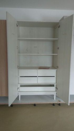 Eppotum Rectangular Wooden Double Door Wardrobe, For Home Use, Pattern : Printed