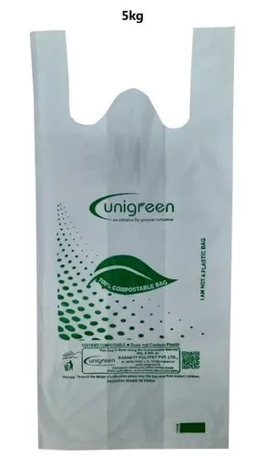 Unigreen Painted Plastic W Cut Biodegradable Bags, Size : 16x20 Inch