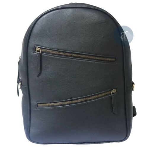 Full-grain Cow Hide Unisex Black Leather Back Pack