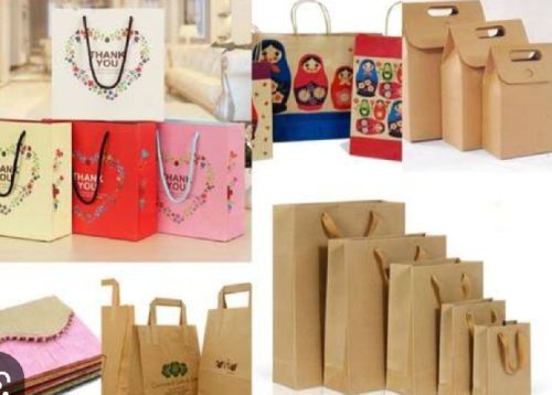 Jute Craft Paper Cover Bags, For Shopping, Technics : Machine Made