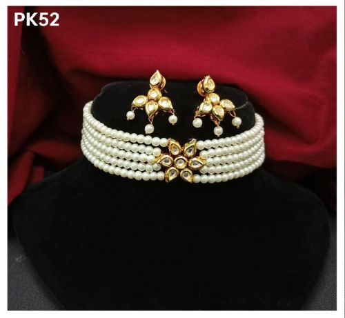 Polished BRASS Kundan Necklace, Gender : Female