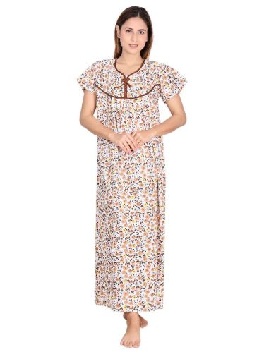 Half Sleeves Printed Cotton Nighty, Size : Free Size
