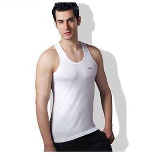 Lux Venus White Cotton Vest, Gender : Male