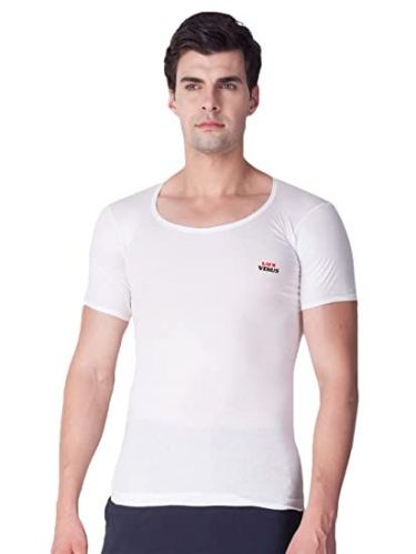 Lux Venus White Half Sleeves Vest, Gender : Male