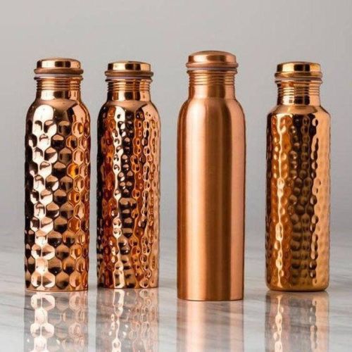 Copper Bottles (plain,hammered, Honeycomb), Size : 1000ml