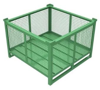 Powder Coated Mild Steel Cage Pallet, For Warehousing