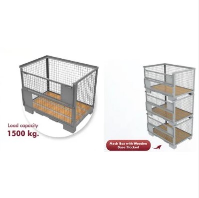 Mild Steel Collapsible Mesh Box, Shape : Rectangular