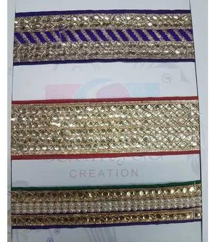 Zari Border Lace, For Garments, Width : 1/2-3 Inch