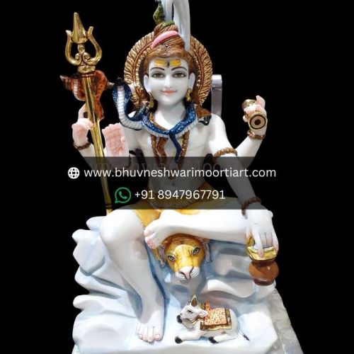 Marble Shiva Statue, Color : White