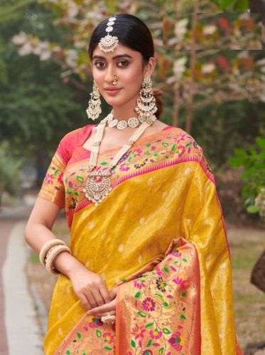 Paithani Silk Saree, Occasion : Festive Wear