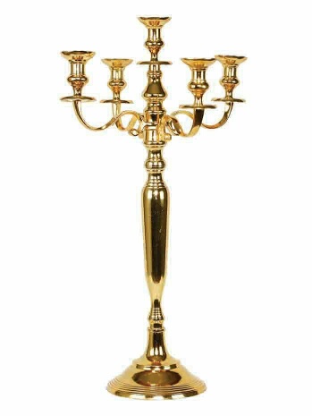 Plain Gold Plated Aluminium Wedding Candelabra for Home Decoration