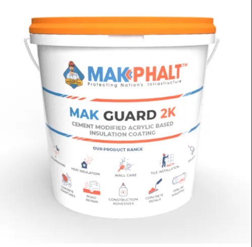 MAK PHALT Cementitious Waterproof Coating, Packaging Size : 5L + 7 Kg Pack