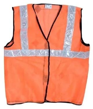 Nylon Road Safety Reflective Jacket, For Traffic Control, Color : Orange