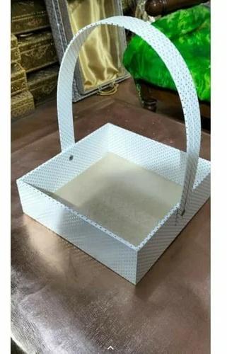 Square MDF Gift Hamper Basket, Color : White