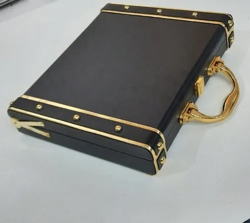 Plain Leather Attache Case, Size : 11X8X2 Inch
