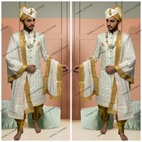 Embroidery Men Wedding Sherwani, Size : 34inch
