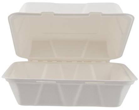200 Pieces Biodegradable Clam Shell Multipurpose 9 Inch Square Container -Natural Disposable