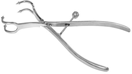 Patella Bone Holding Forceps Double Prong, Color : Silver