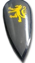 GREY STEEL Lion Shield, Size : LARGE 