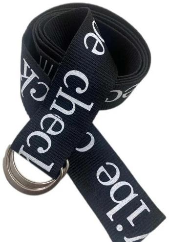 Black Polyester Cotton Printed Belt