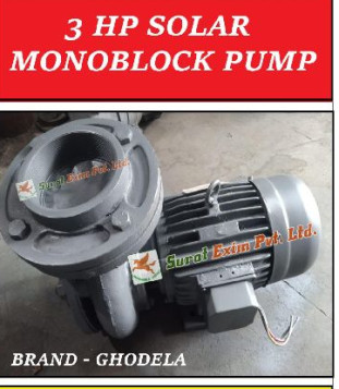 Low Pressure Manual Solar Monoblock Pump, For Agriculture, Industry, Water, Voltage : 220V