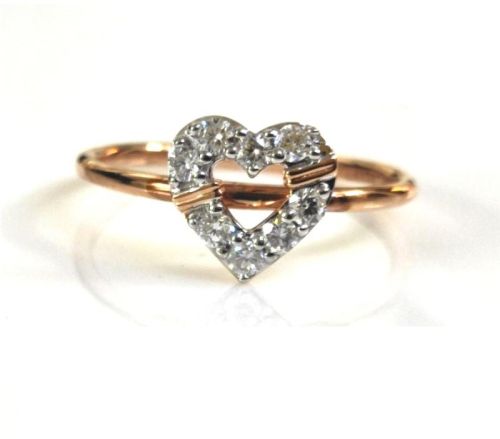 Rose Gold Diamond Ring For Girl's