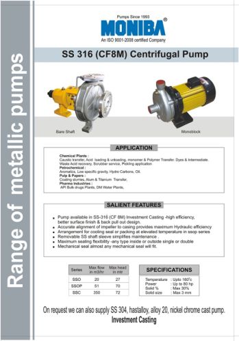 Stainless Steel Electric Chrome Finish Centrifugal Water Pump, For Industrial, Overall Dimensions : 5.70X5.60X5.90 Inches