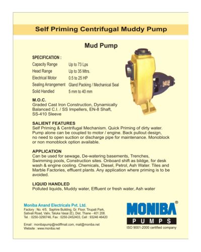 Electric 30-40kg Mud Pump, For MANUFACTURER