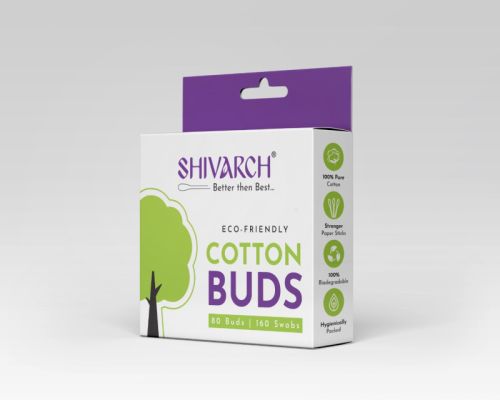 Shivarch White Cotton Swabs, For Ear Care, Length : 72 Mm