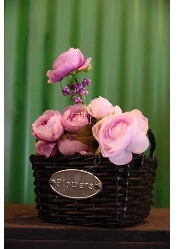 Brown Wood Wicker Pot