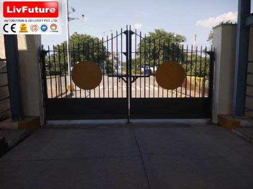 Polished Aluminum Aluminium Automatic Remote Swing Gate Modern