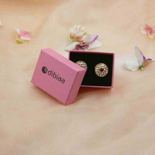 Dibiaa Plain Cardboard Pink Earrings Box