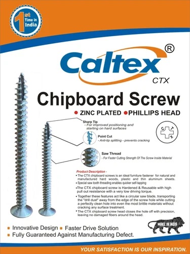 Caltex Mild Steel Chipboard Screw, Size : 70mm