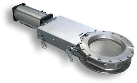 Silver Stainless Steel Pneumatic Slide Gate Valve, Size : 50 To 600 Mm